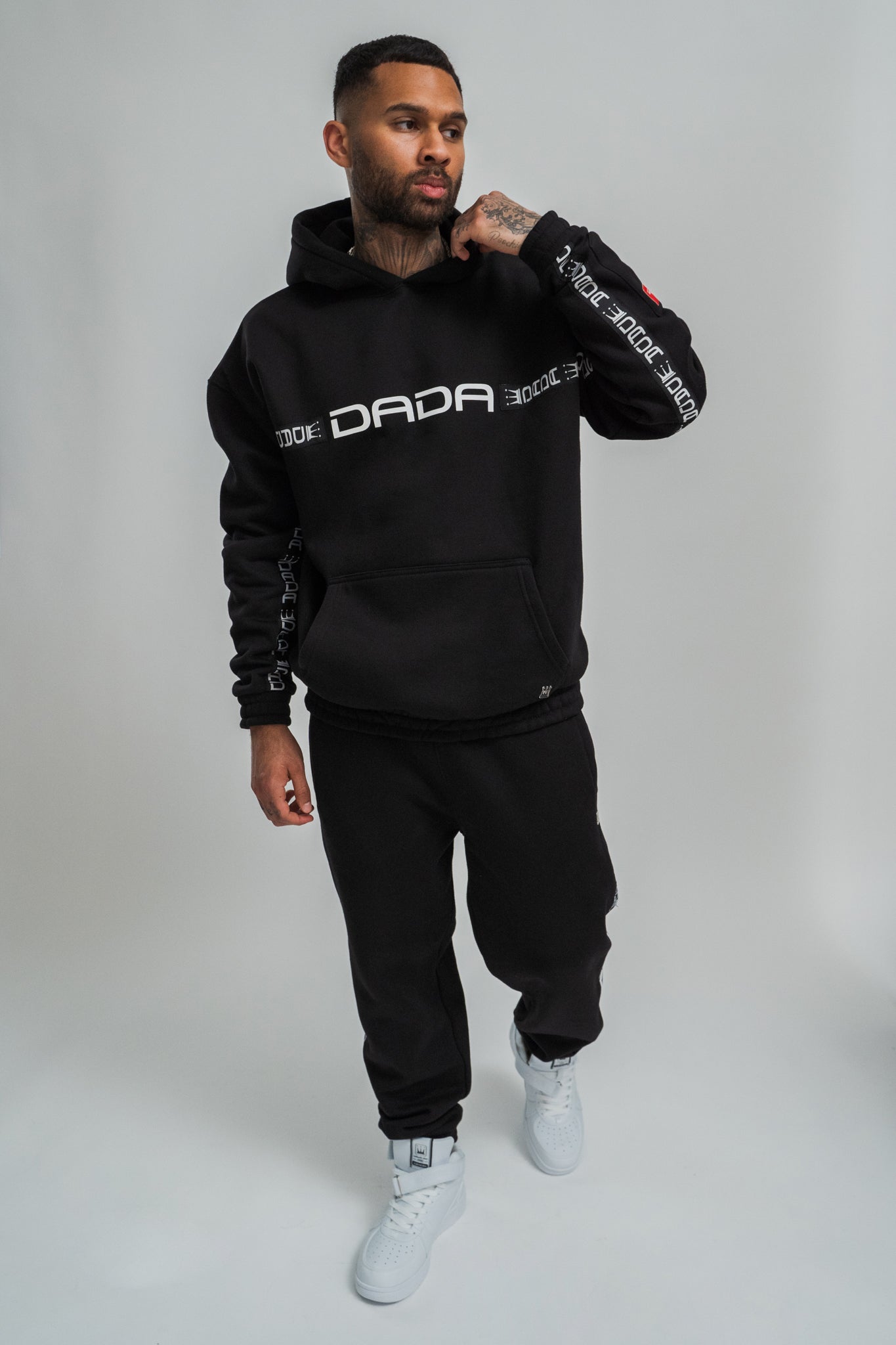 dada supreme taping hoodie black - 10