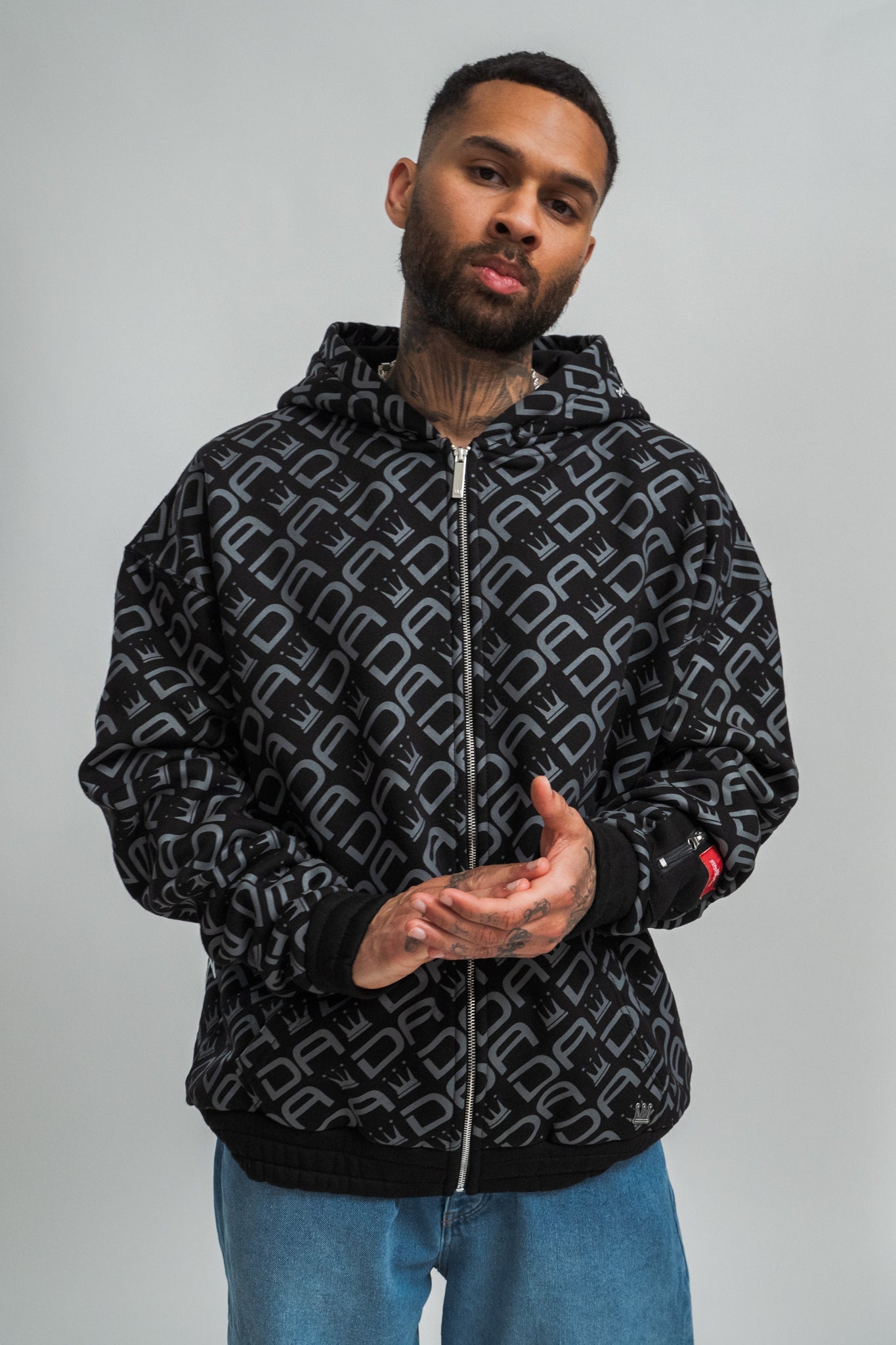 Dada Supreme All Over Zip Hoodie Black - 2