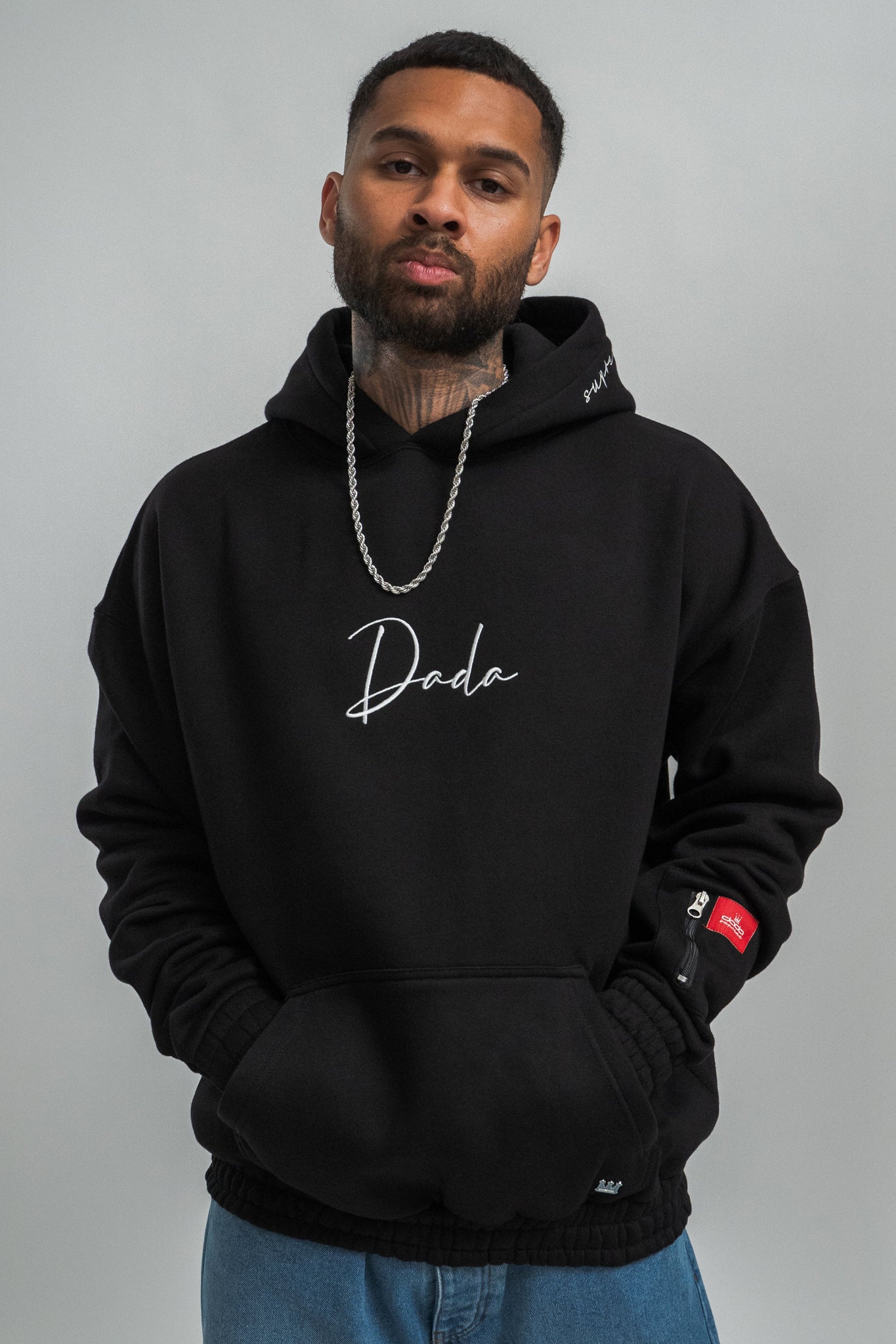 dada supreme signature logo heavy hoodie black - 6