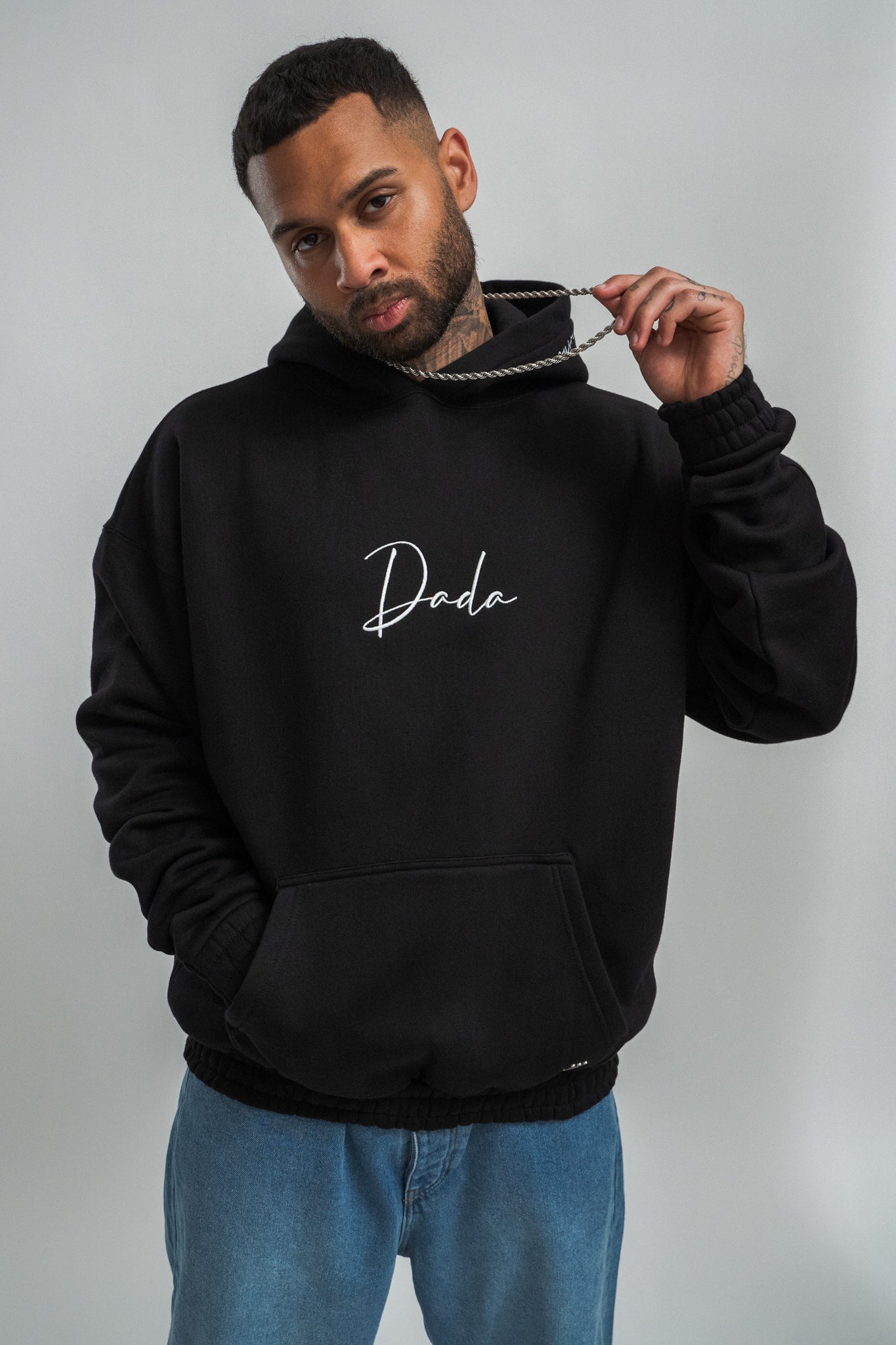 dada supreme signature logo heavy hoodie black - 0