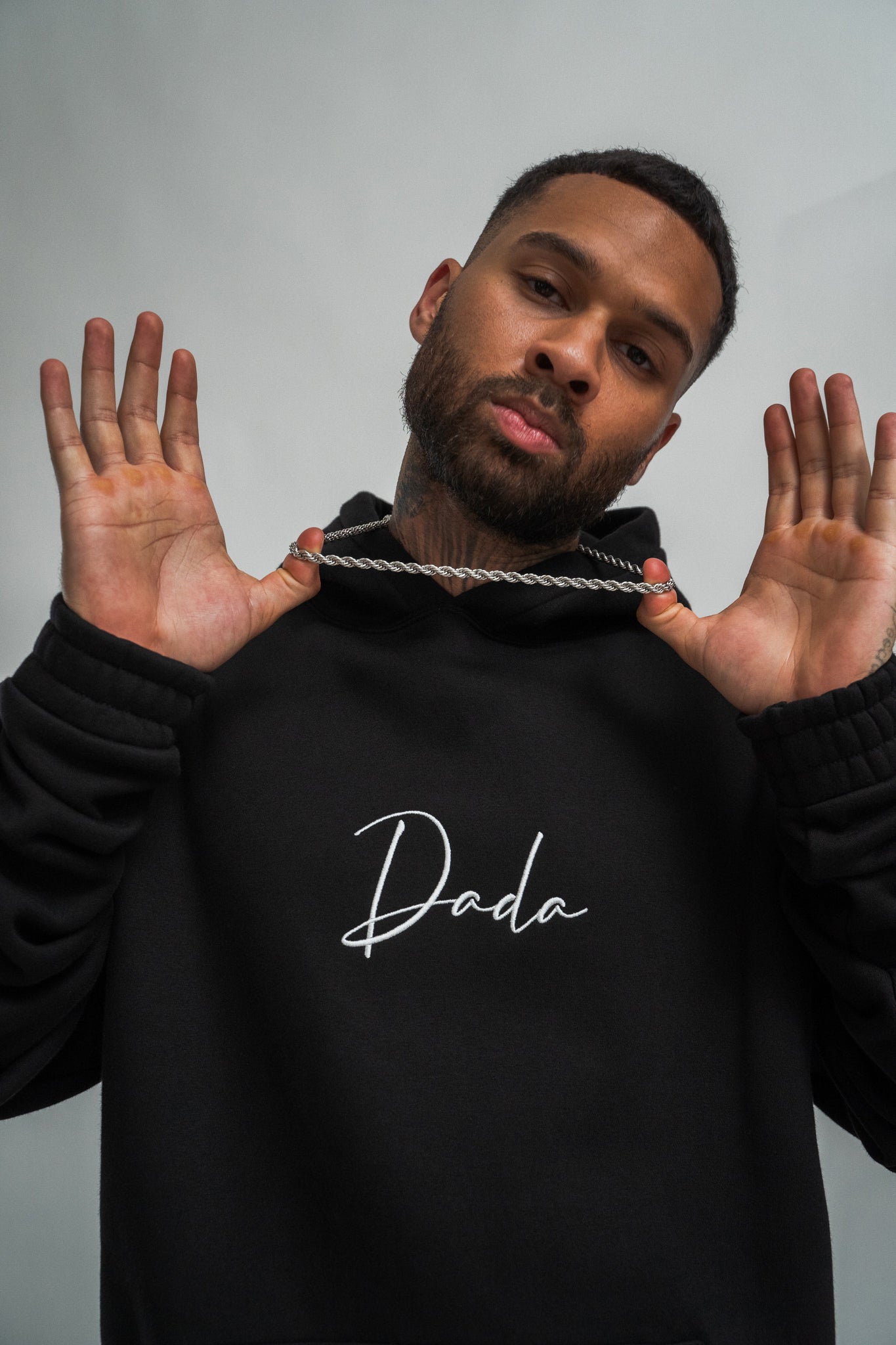 dada supreme signature logo heavy hoodie black - 2