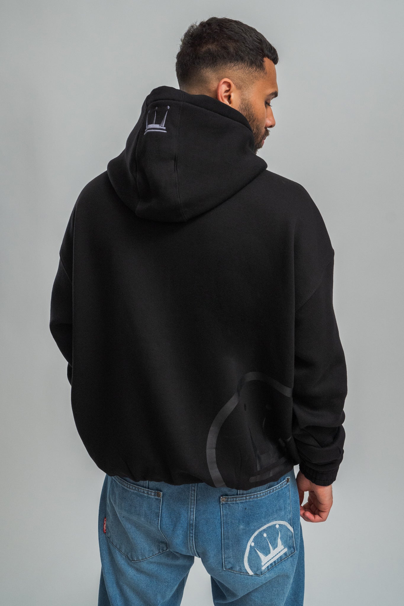 dada supreme big logo heavy hoodie black ton - 10