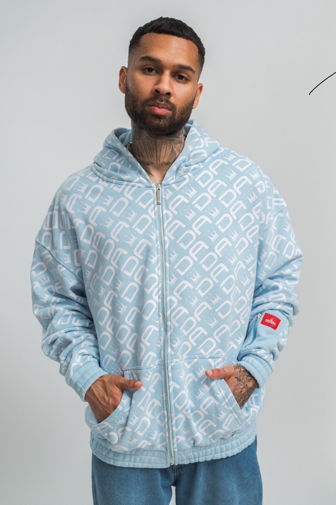 Dada Supreme All Over Zip Hoodie Baby Blue - 7