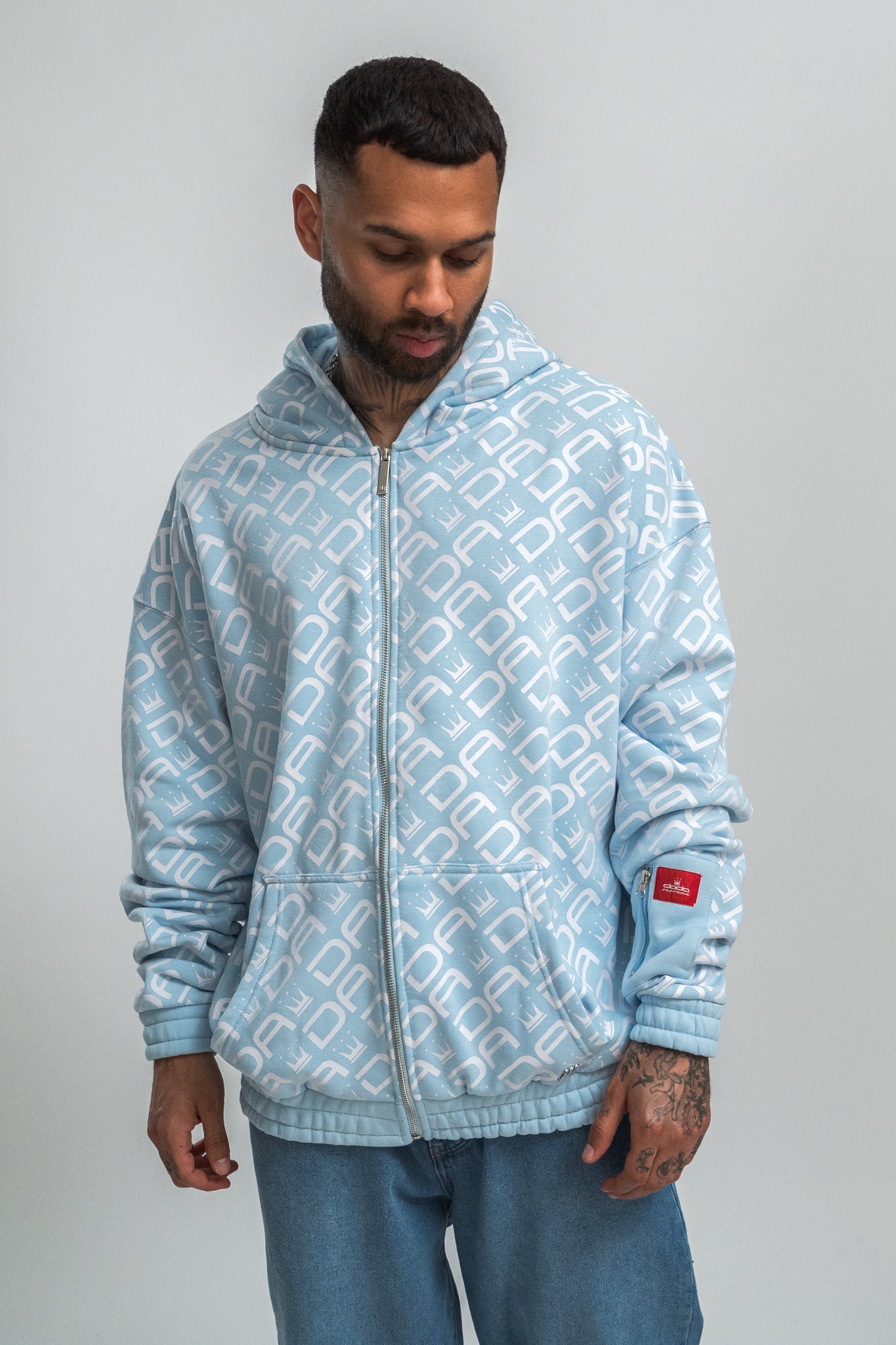 Dada Supreme All Over Zip Hoodie Baby Blue - 0