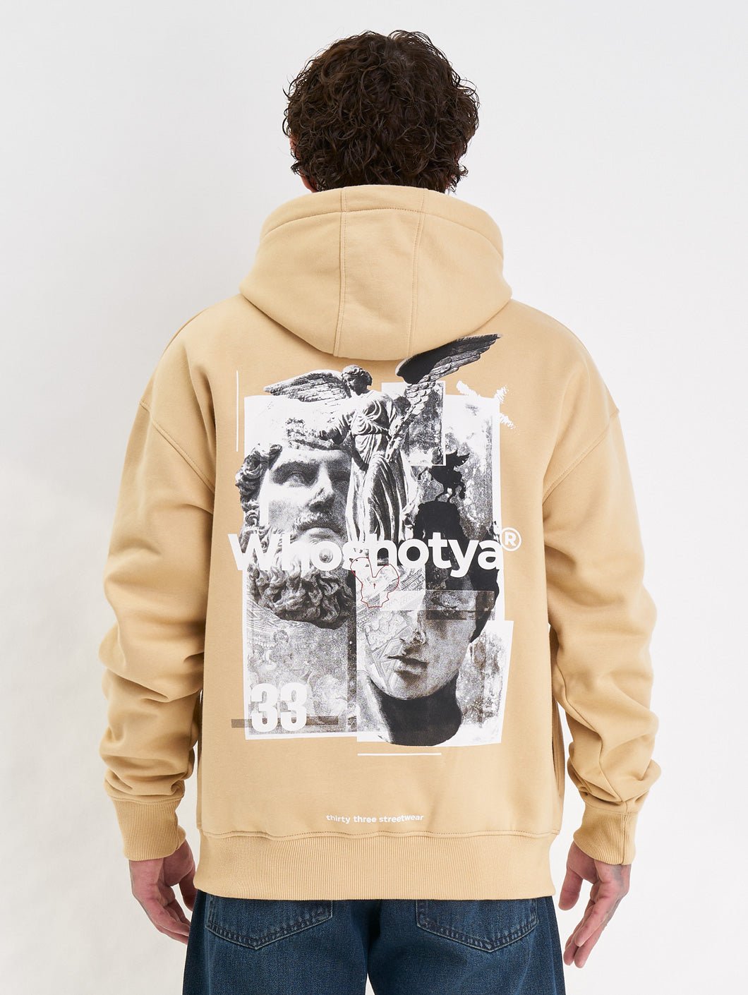 whoshotya ethereal heavy oversize hoodie beige - 0