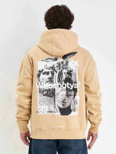 Who Shot Ya? Ethereal Heavy Oversize Hoodie Beige