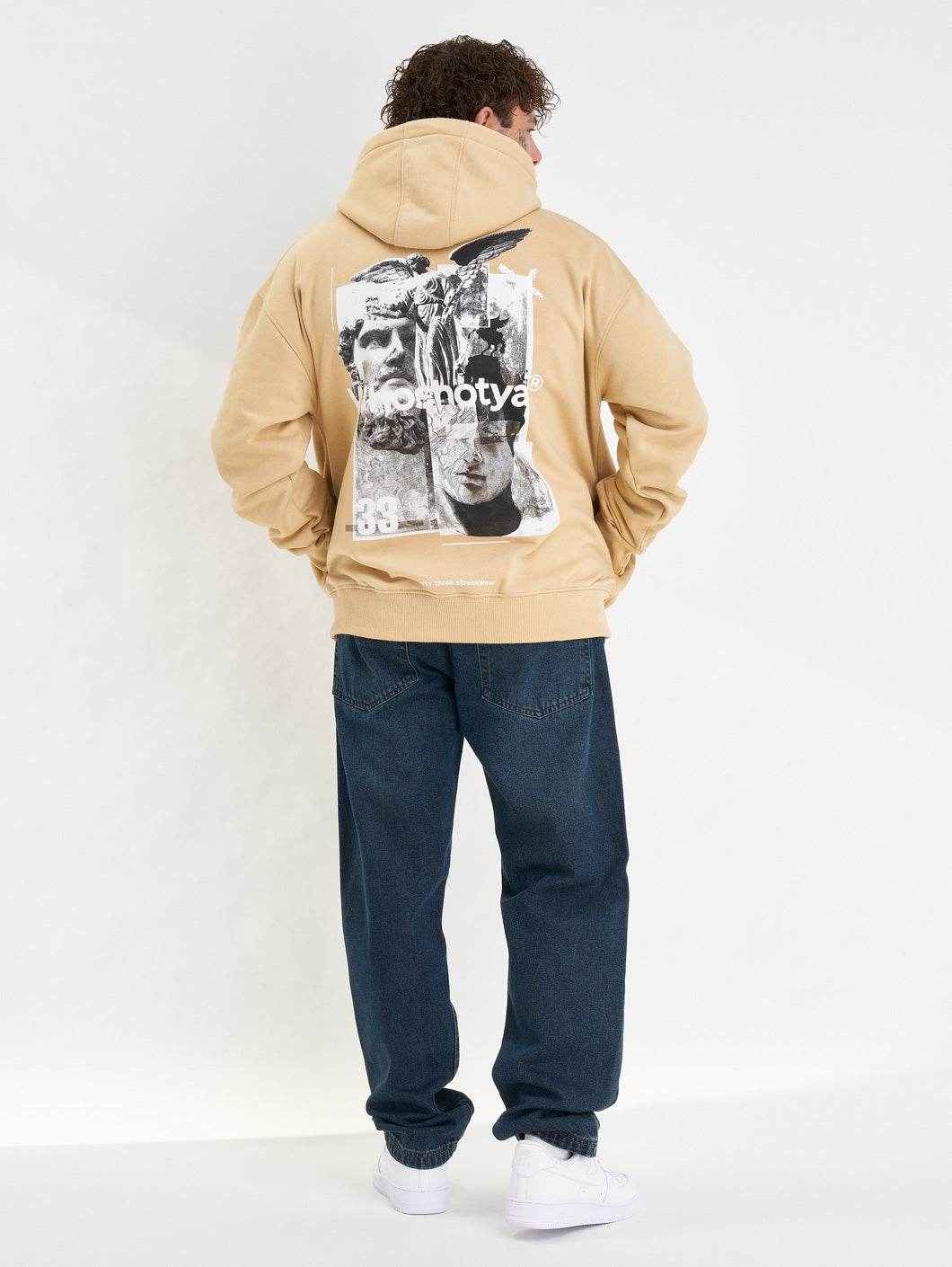 Who Shot Ya? Ethereal Heavy Oversize Hoodie Beige