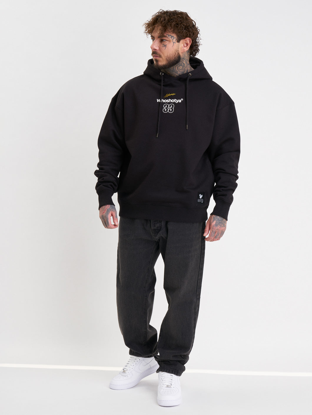 whoshotya dreamerz heavy oversize hoodie black - 1