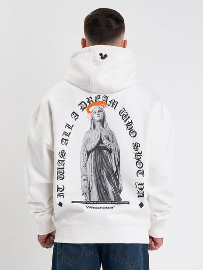 Who Shot Ya? Matria Heavy Oversize Hoodie White