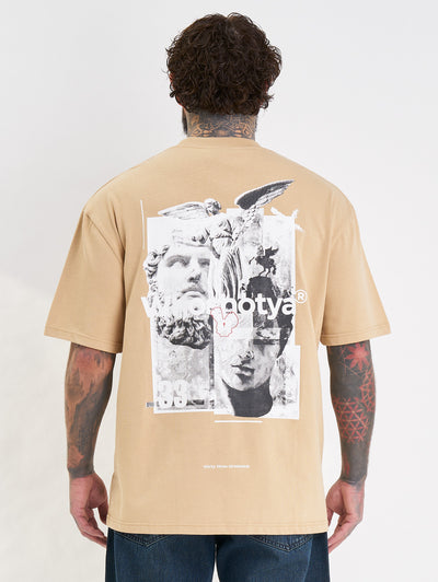 Who Shot Ya? Ethereal Oversize T-Shirt Beige