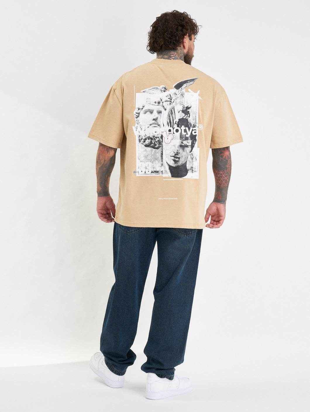 Who Shot Ya? Ethereal Oversize T-Shirt Beige