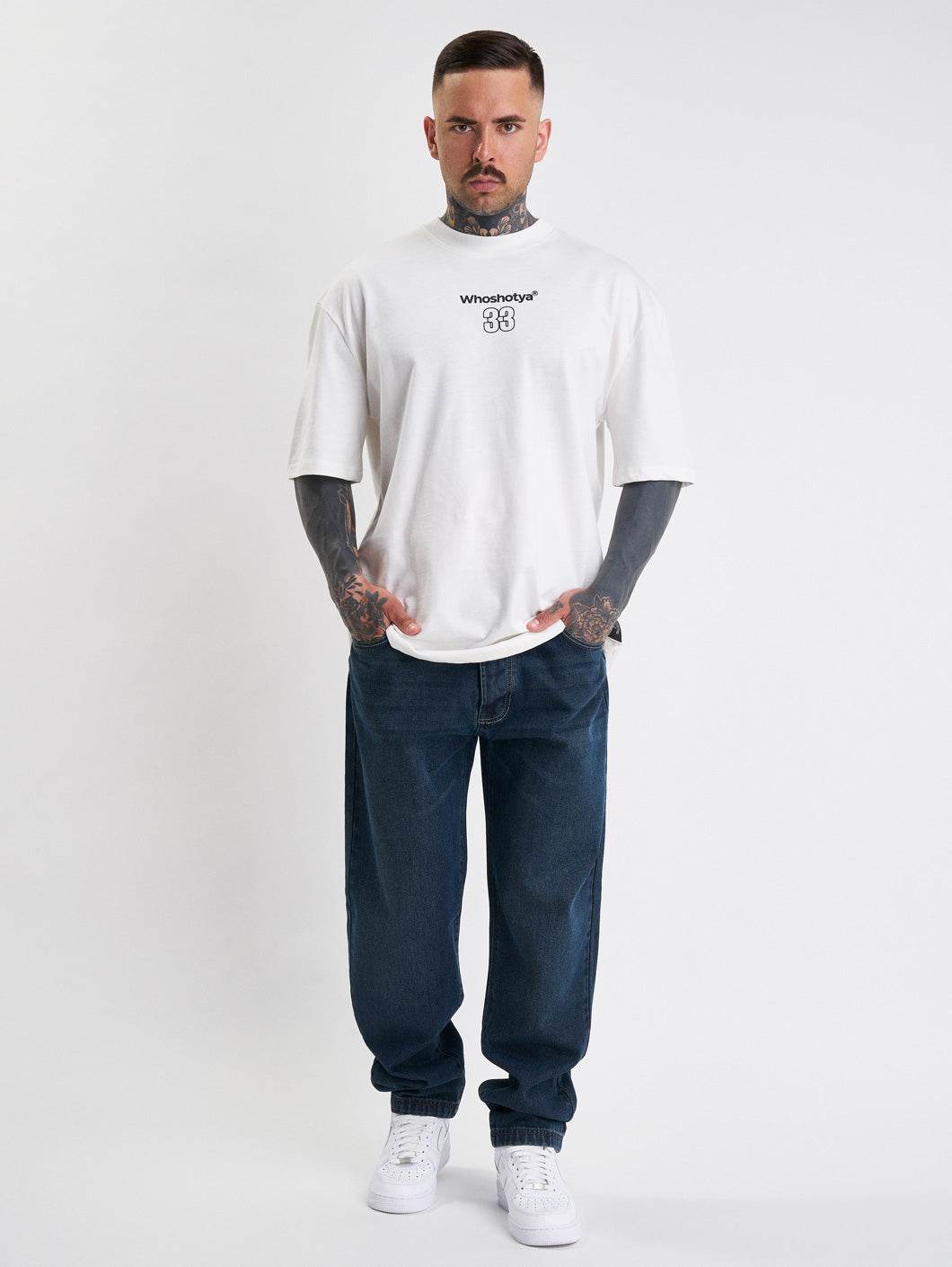 Who Shot Ya? Feralith Oversize T-Shirt White
