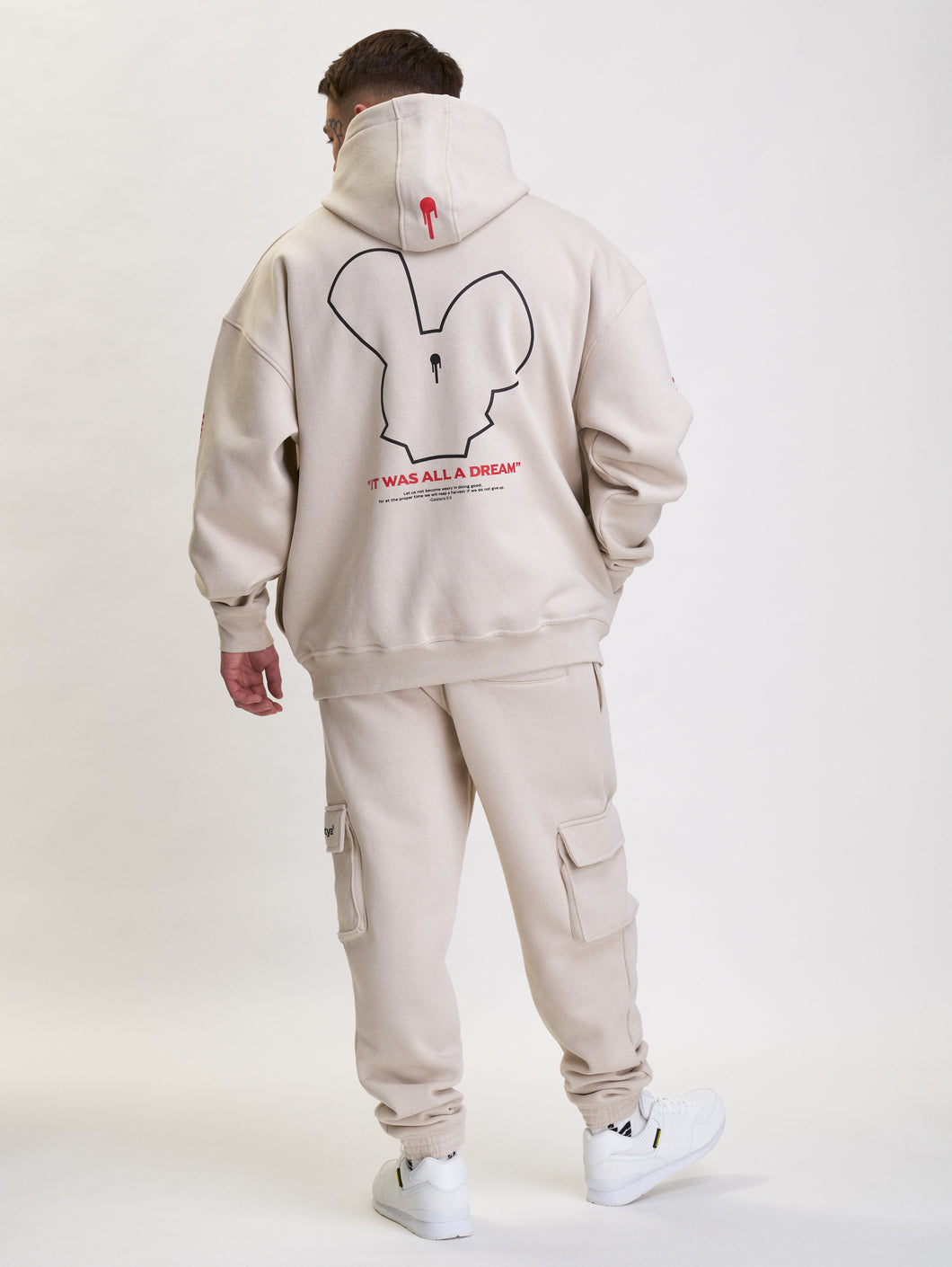 Whoshotya Old Dream Heavy Oversize Hoodie Light Beige - 2