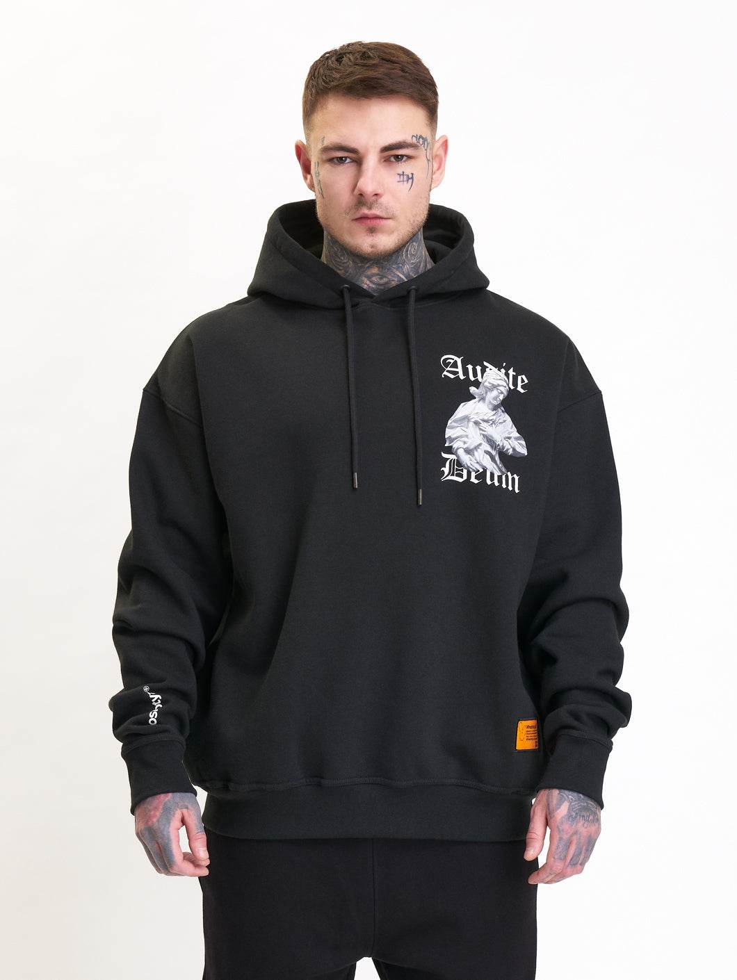 Audite Deum Oversized Hoodie Black - Amstaff Wear