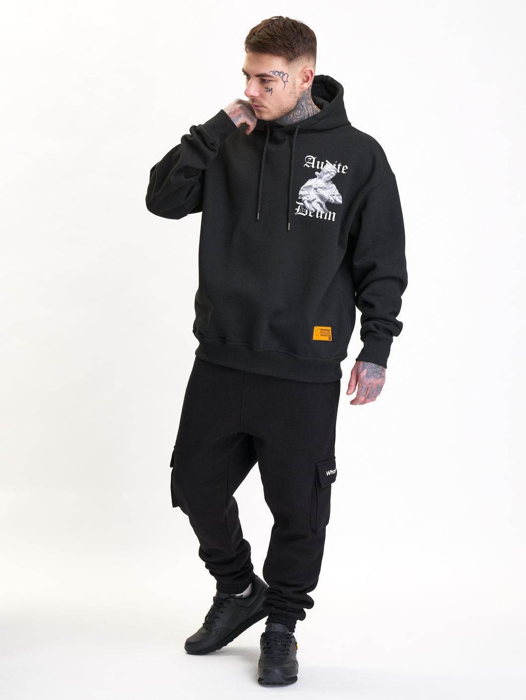 Audite Deum Oversized Hoodie Black - Amstaff Wear